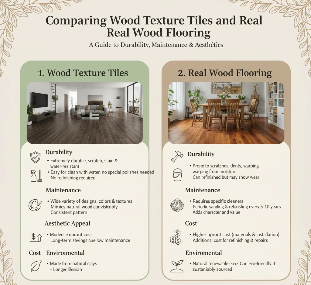 Comparing Wood Texture Tiles and Real Wood Flooring
