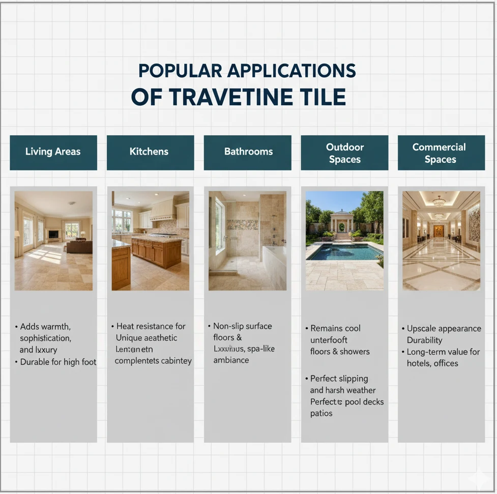 Popular Applications of Travertine Tile