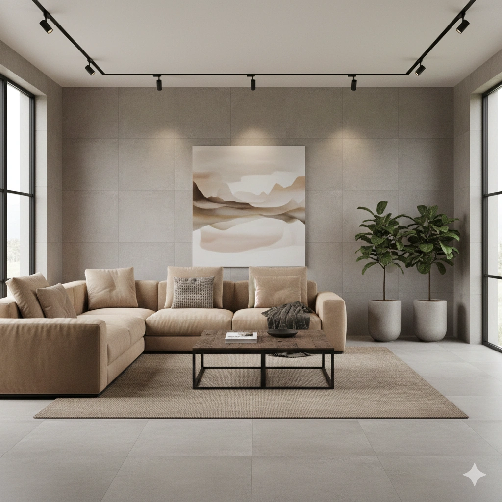 Matte Concrete Texture Tiles for Contemporary Homes
