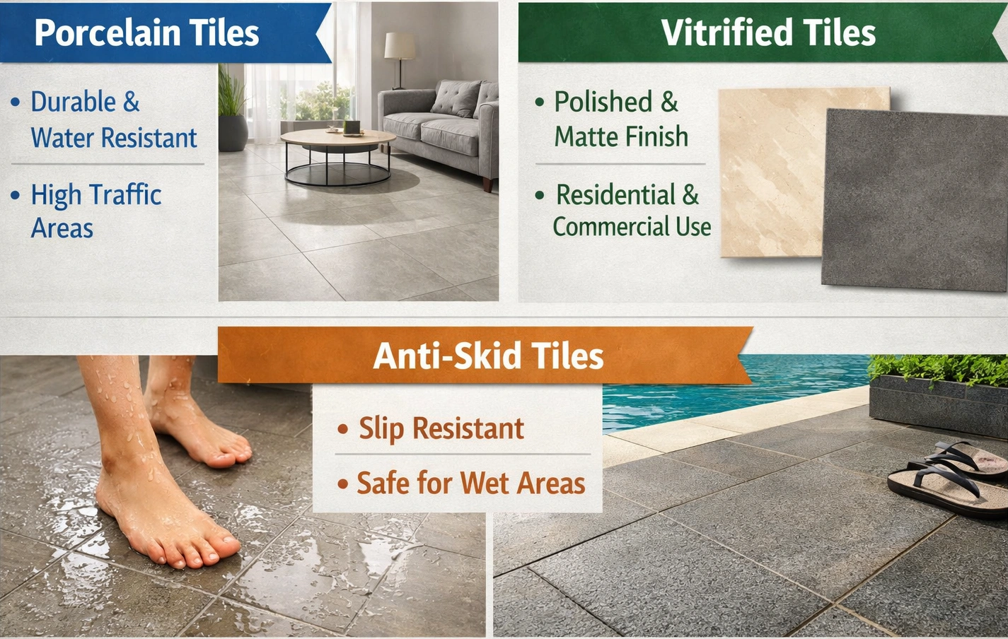 Best Tiles for Floor Tiles Applications